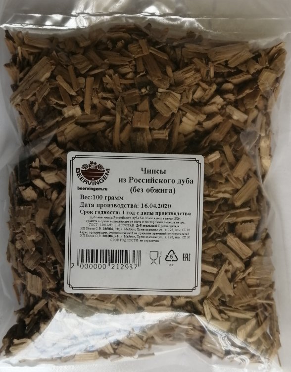 Чипсы из российского дуба без обжига, 100г