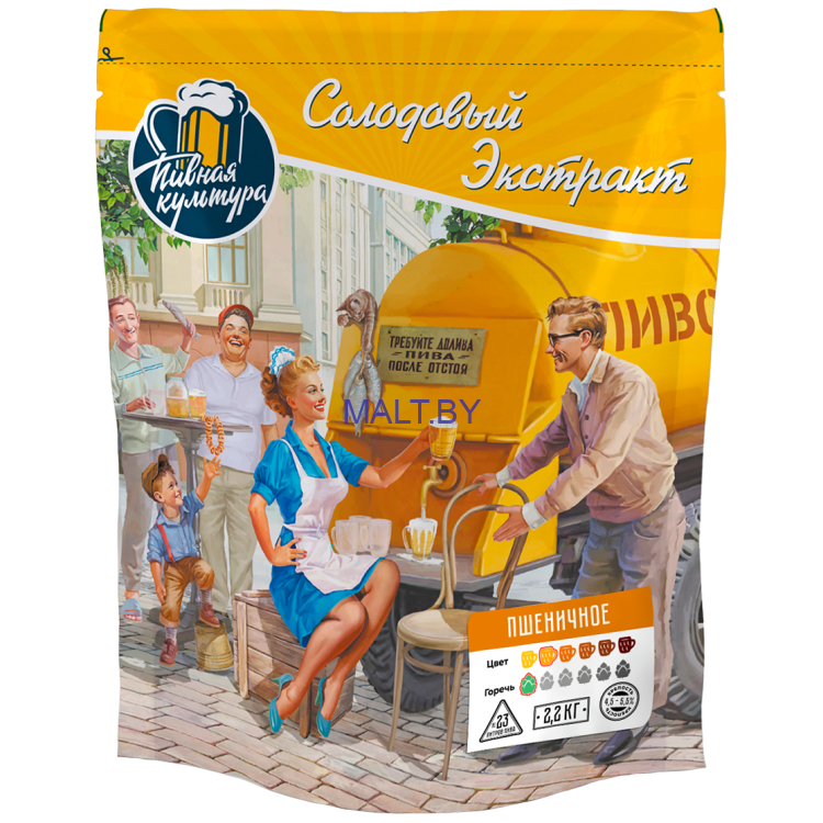 Солодовый экстракт "Пшеничное" (Пивная культура),  2.2 кг