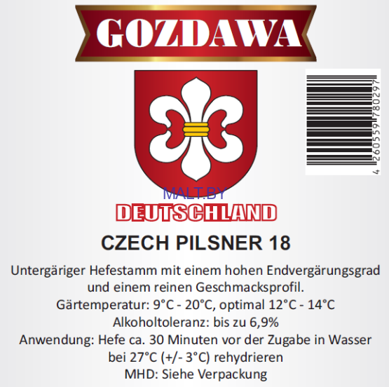 Пивные дрожжи Gozdawa, CP18, 10гр