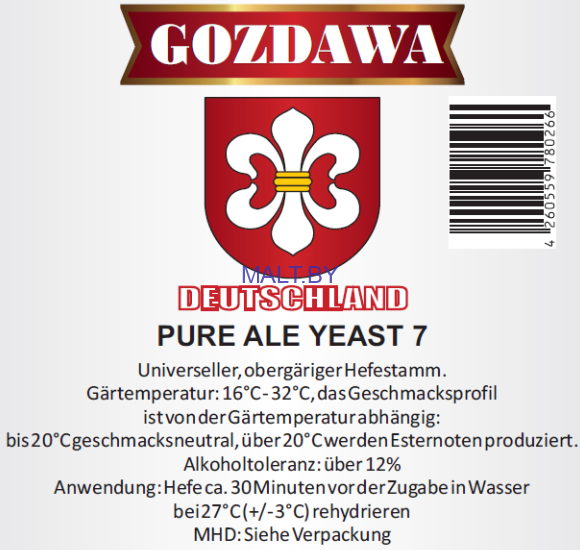 Пивные дрожжи Gozdawa, PAY 7, 10гр