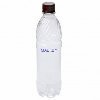 Бутылка ПЭТ (пластик) 0.5 л ПРОЗРАЧНАЯ, с колпачком