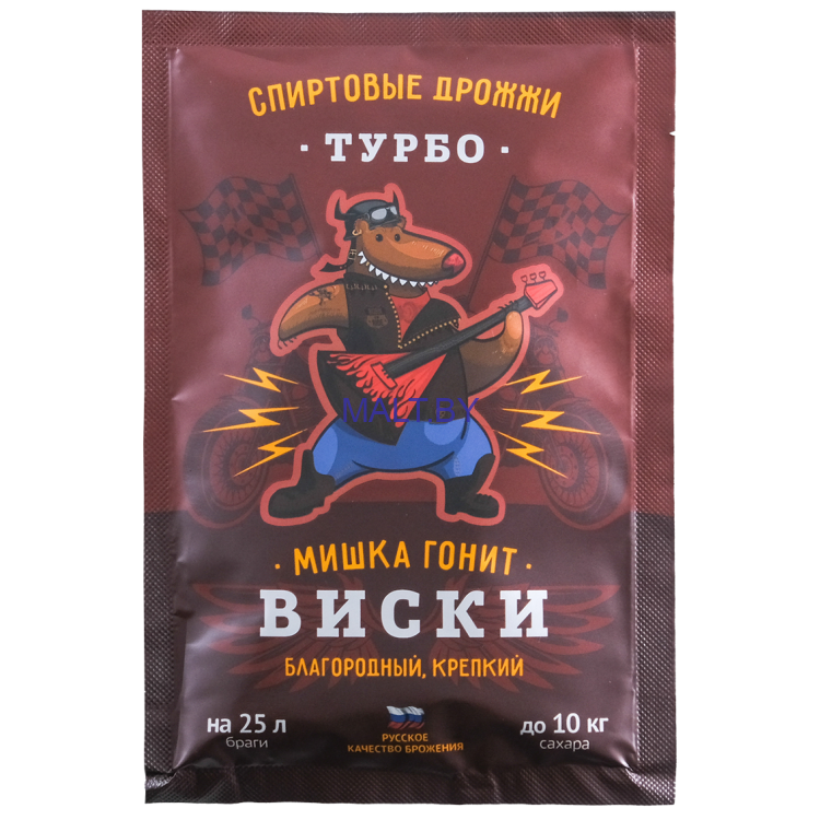 Спиртовые турбо дрожжи Мишка гонит "Виски", 72 г