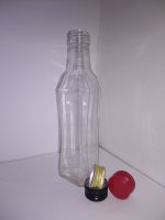 Бутылка ШТОФ 0,25л с колпаком пластик или алюминий (10шт)