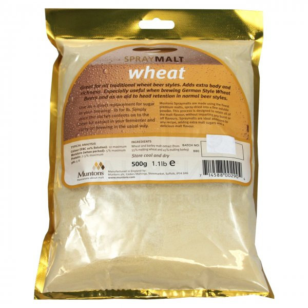Неохмеленный солодовый экстракт СУХОЙ Muntons Wheat 0.5 кг.